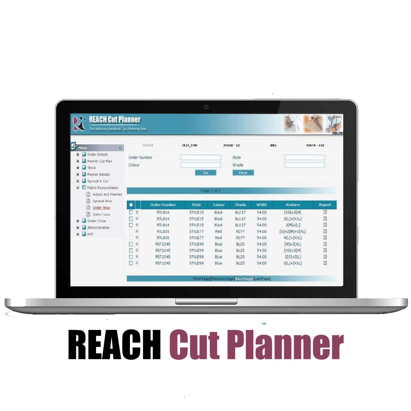Reach cut planner software for clothing  cut order planning